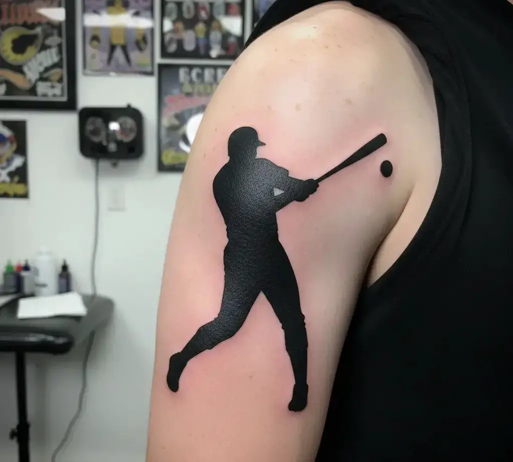 Player Silhouette Swinging