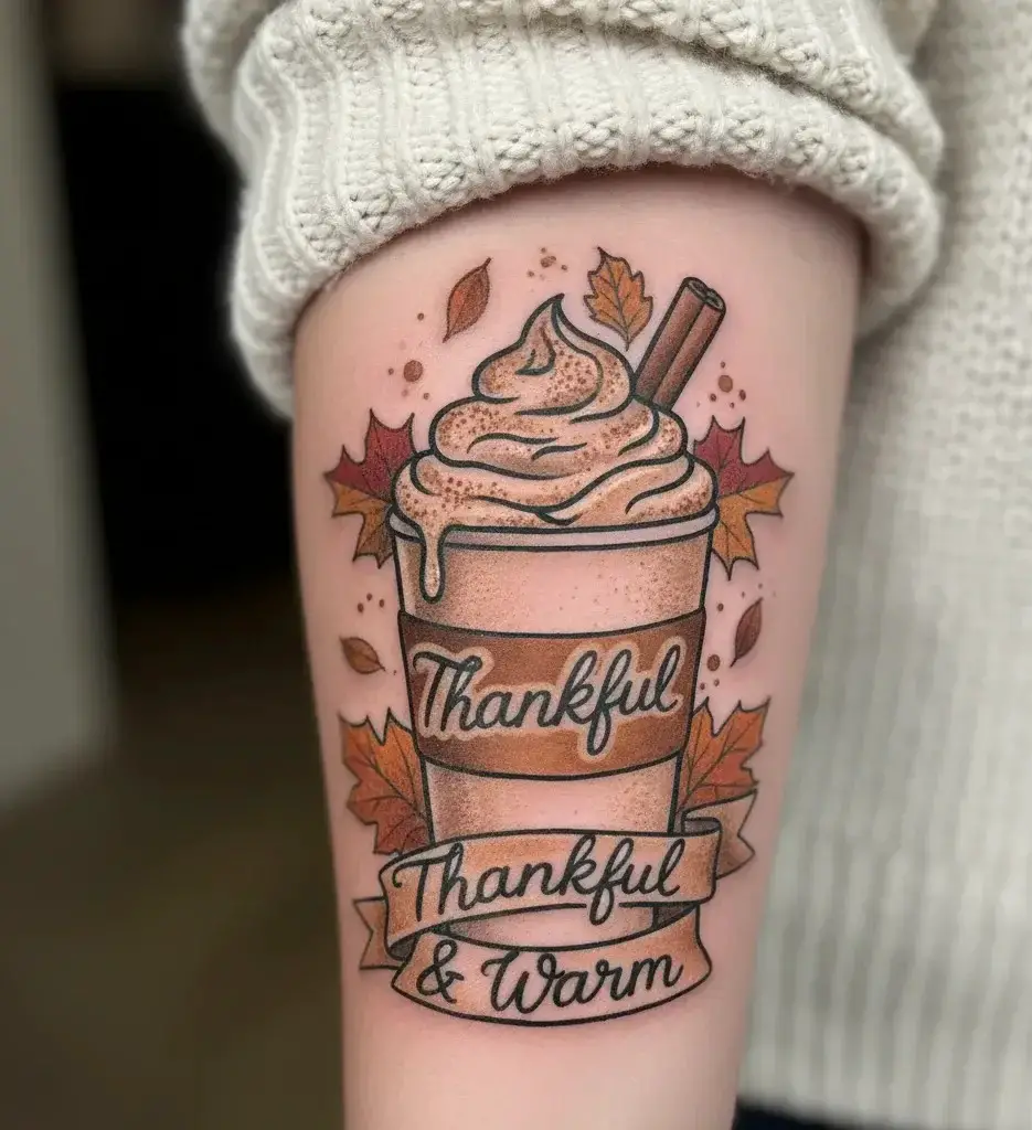 Pumpkin Spice Latte Tattoo