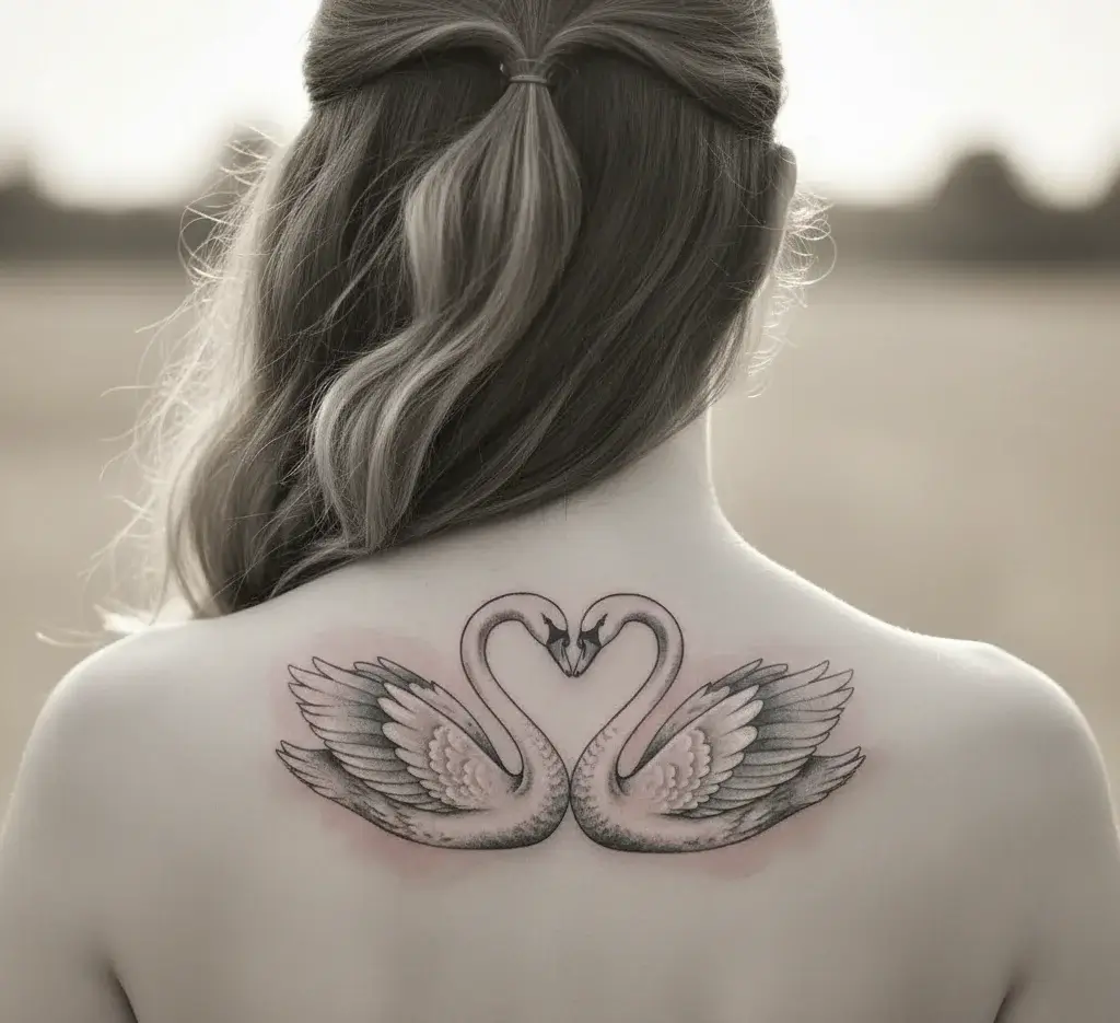 Swans Forming a Heart