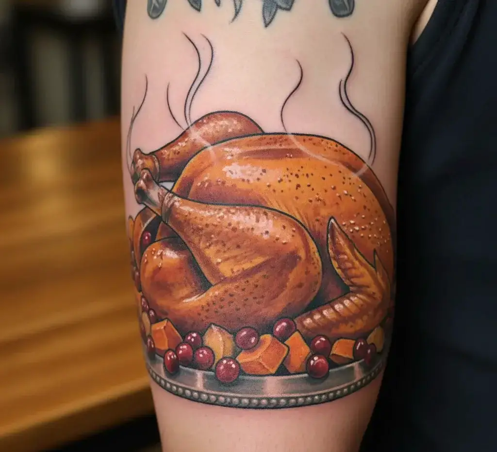 Thanksgiving Feast Turkey Tattoo