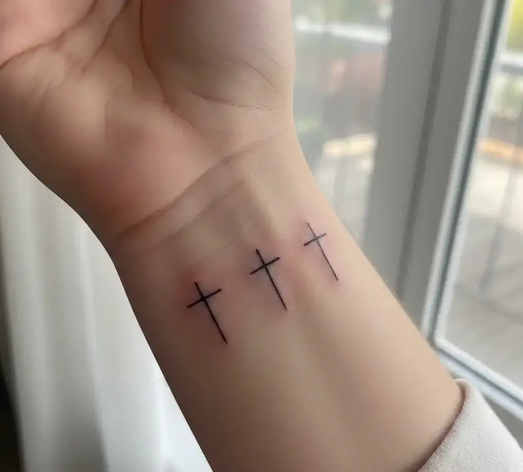 Three Crosses Outline Only