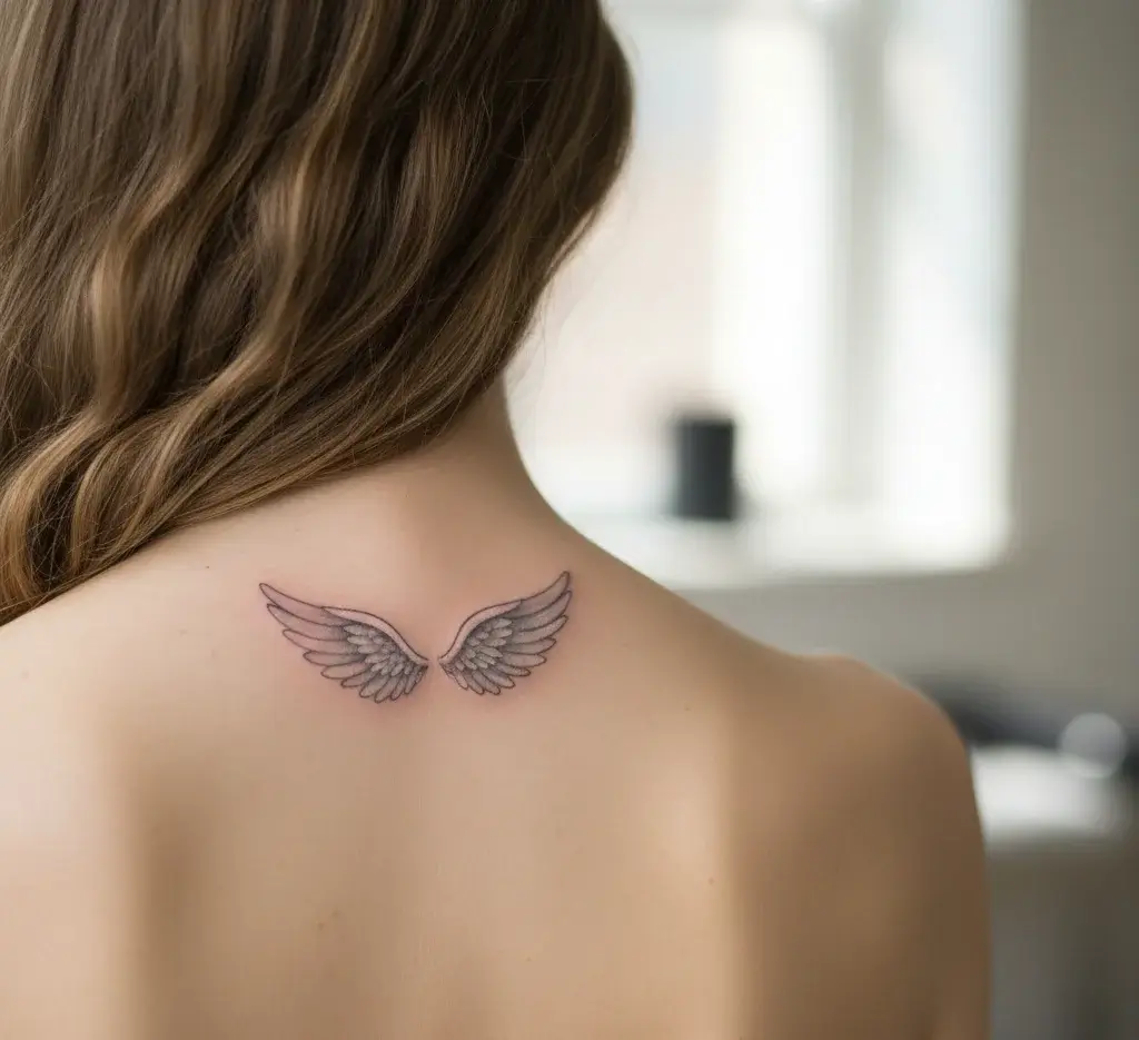 Tiny Angel Wings Tattoo