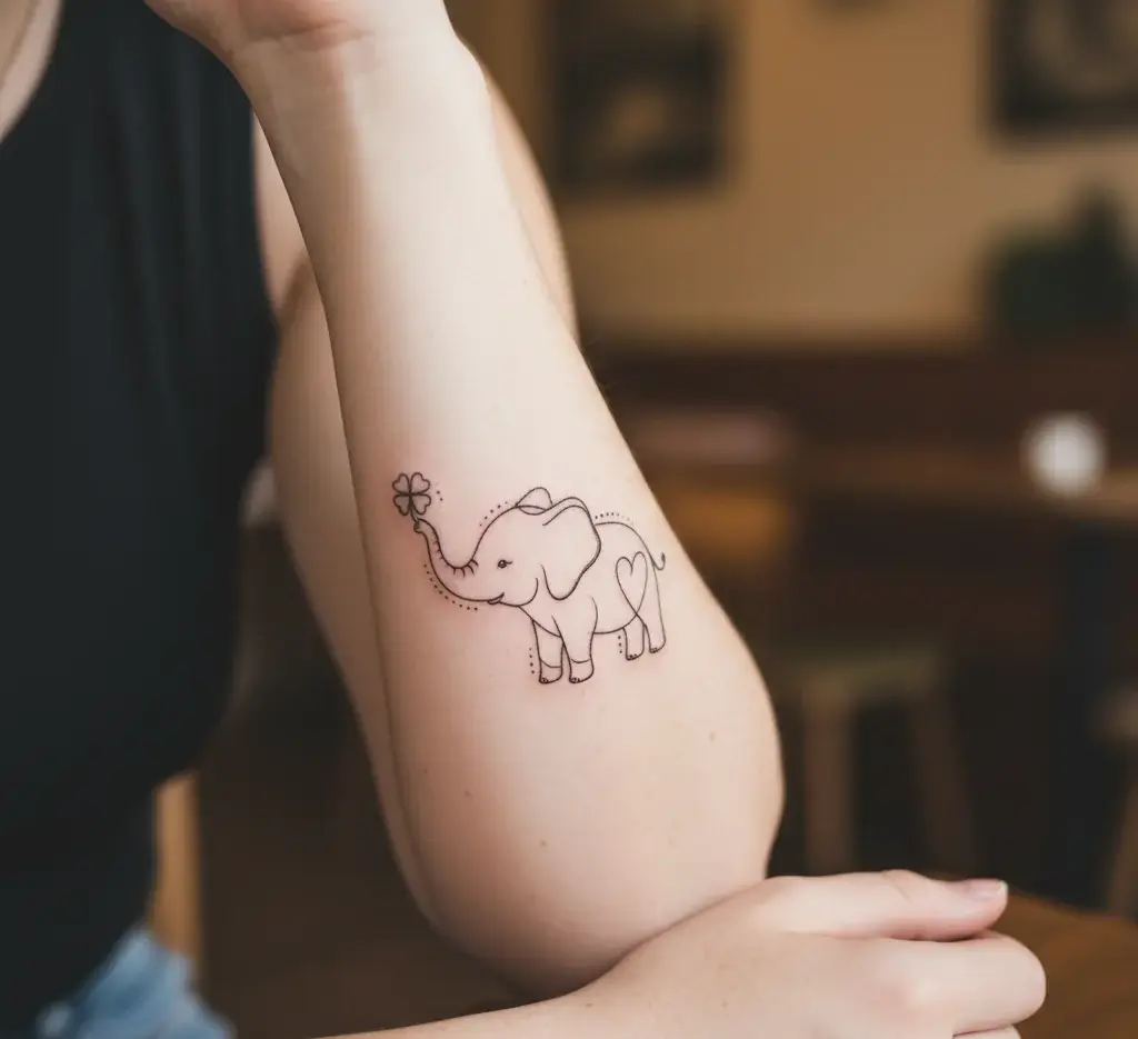 Tiny Elephant Tattoo