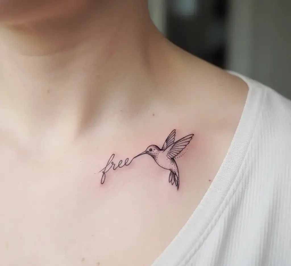 Tiny Hummingbird and Quote