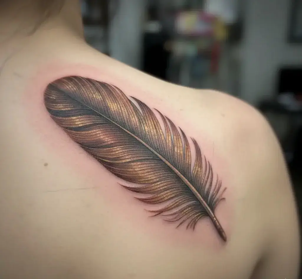 Turkey Feather Tattoo