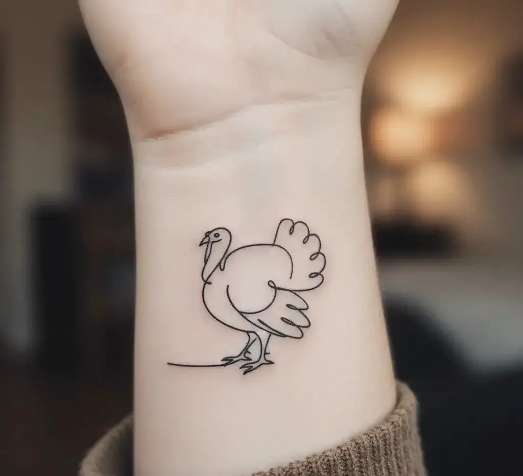 Turkey Silhouette with Sunset Background