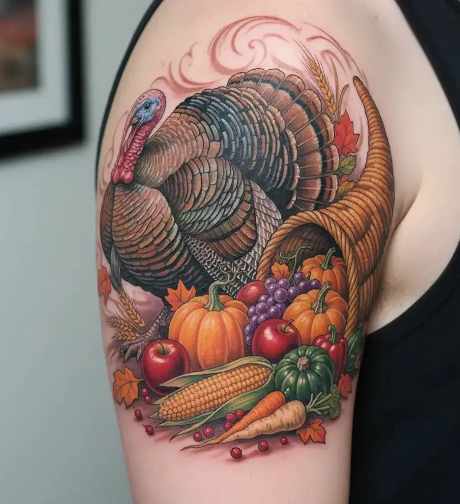 Turkey and Cornucopia Tattoo
