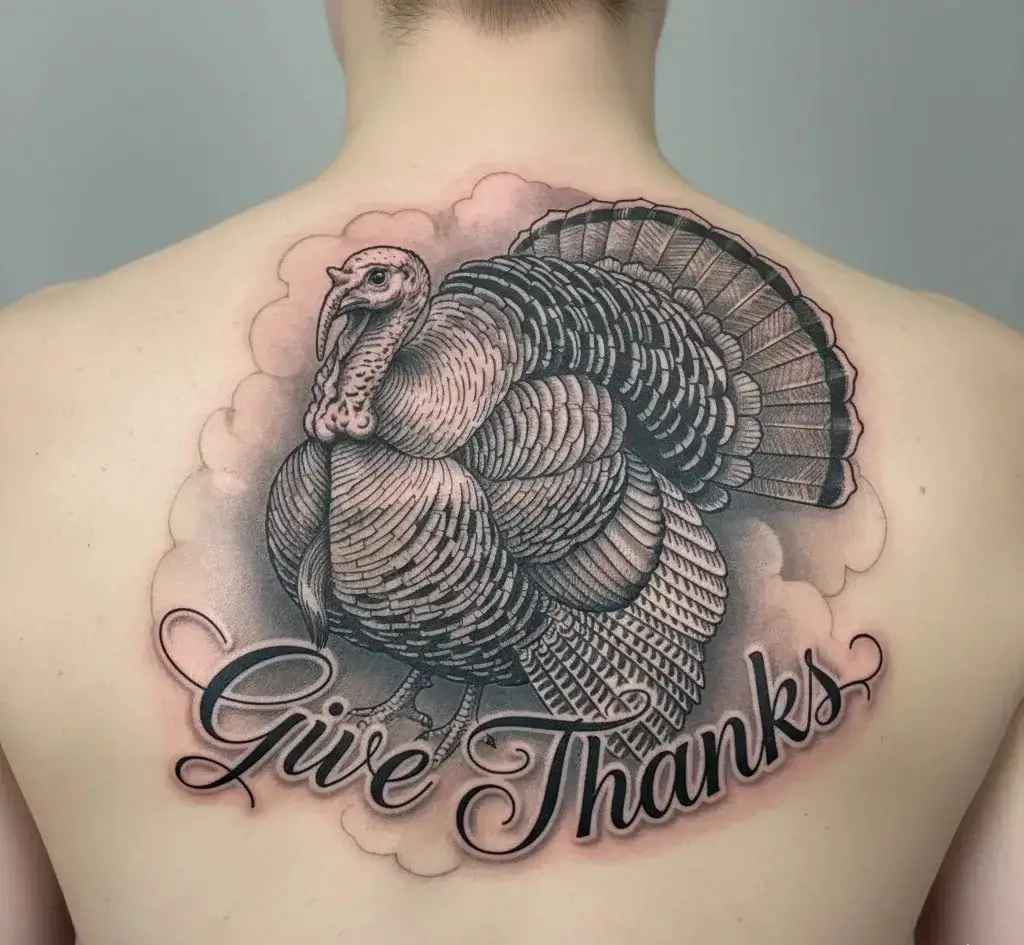 Turkey with “Give Thanks” Quote