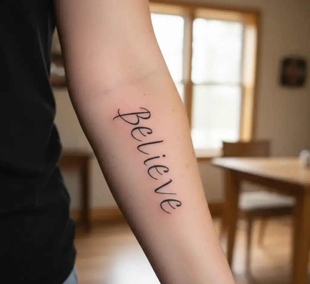 Vertical Handwriting Tattoo