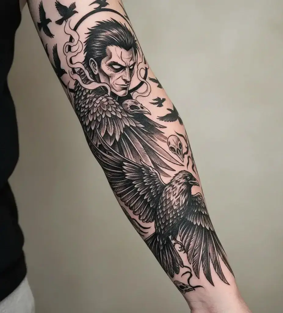 Vicious with Feathered Crow Design