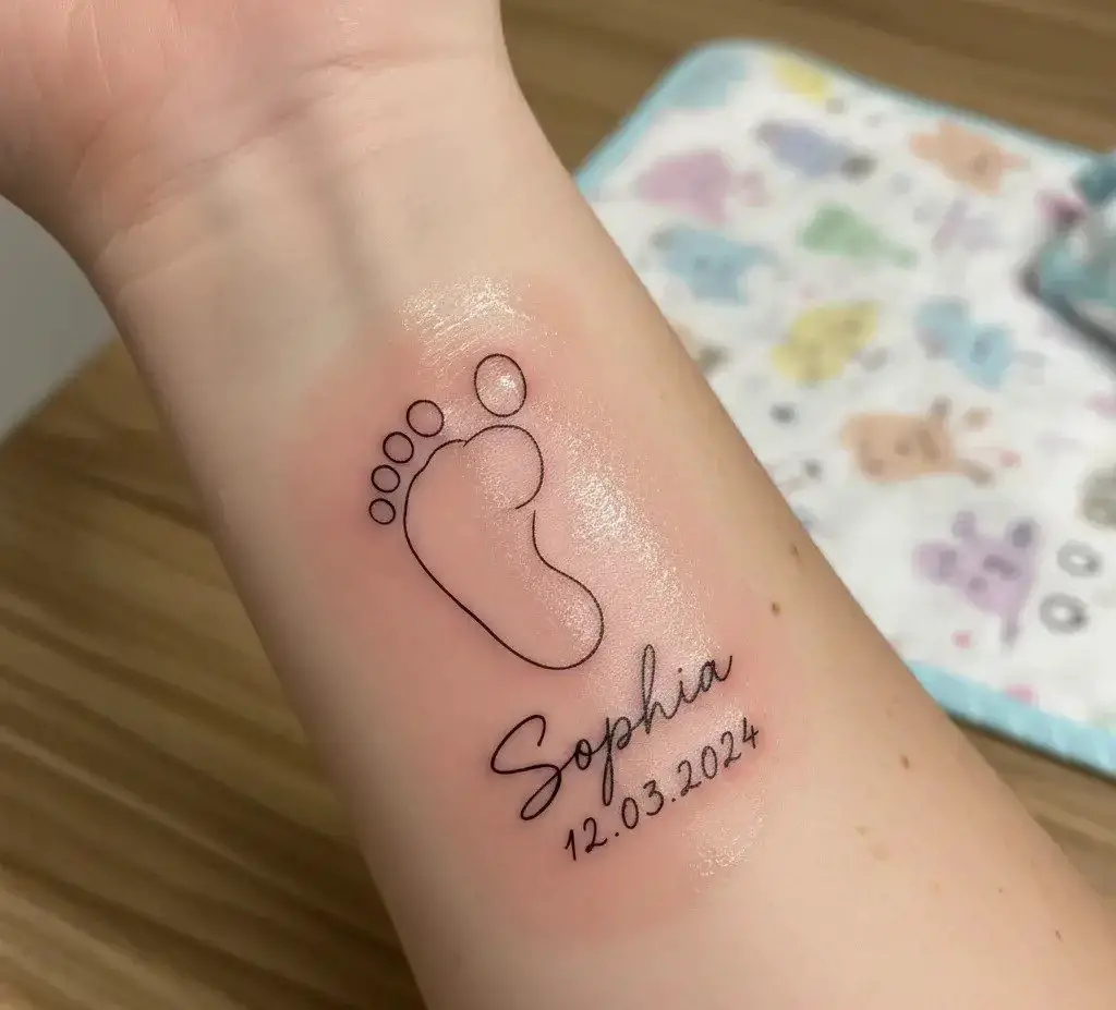Baby Footprint Outline Tattoo