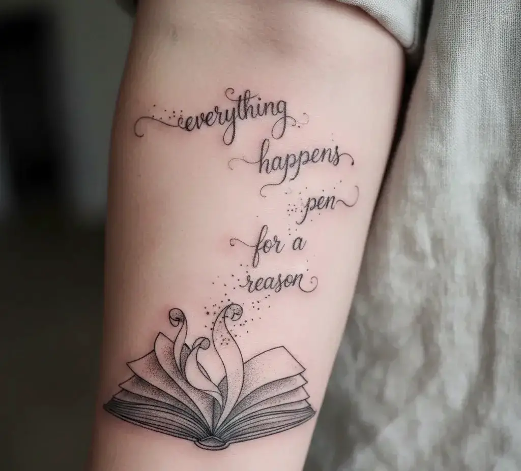 Book Pages Turning Into Words