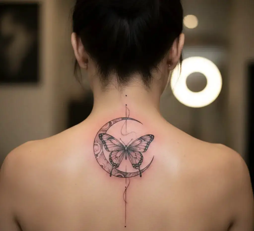 Butterfly and Crescent Moon