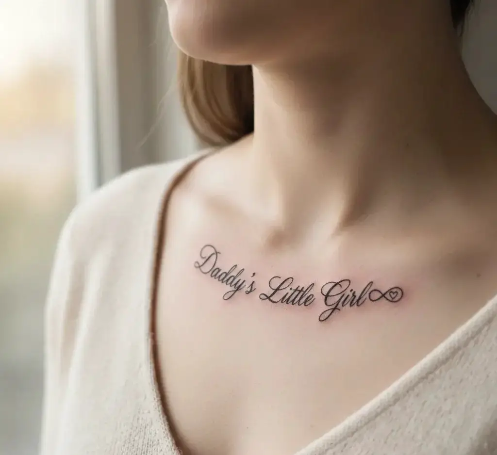 “Daddy’s Little Girl” Script Tattoo