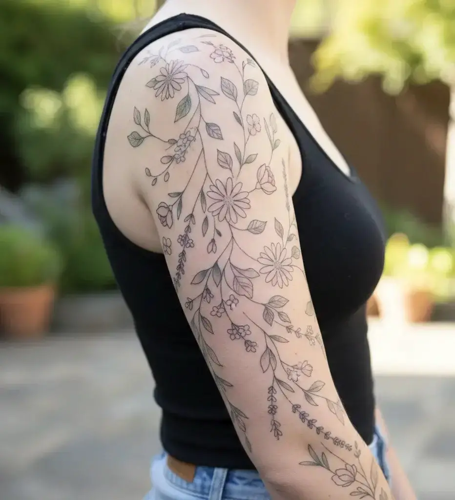 Delicate Floral Vine Sleeve