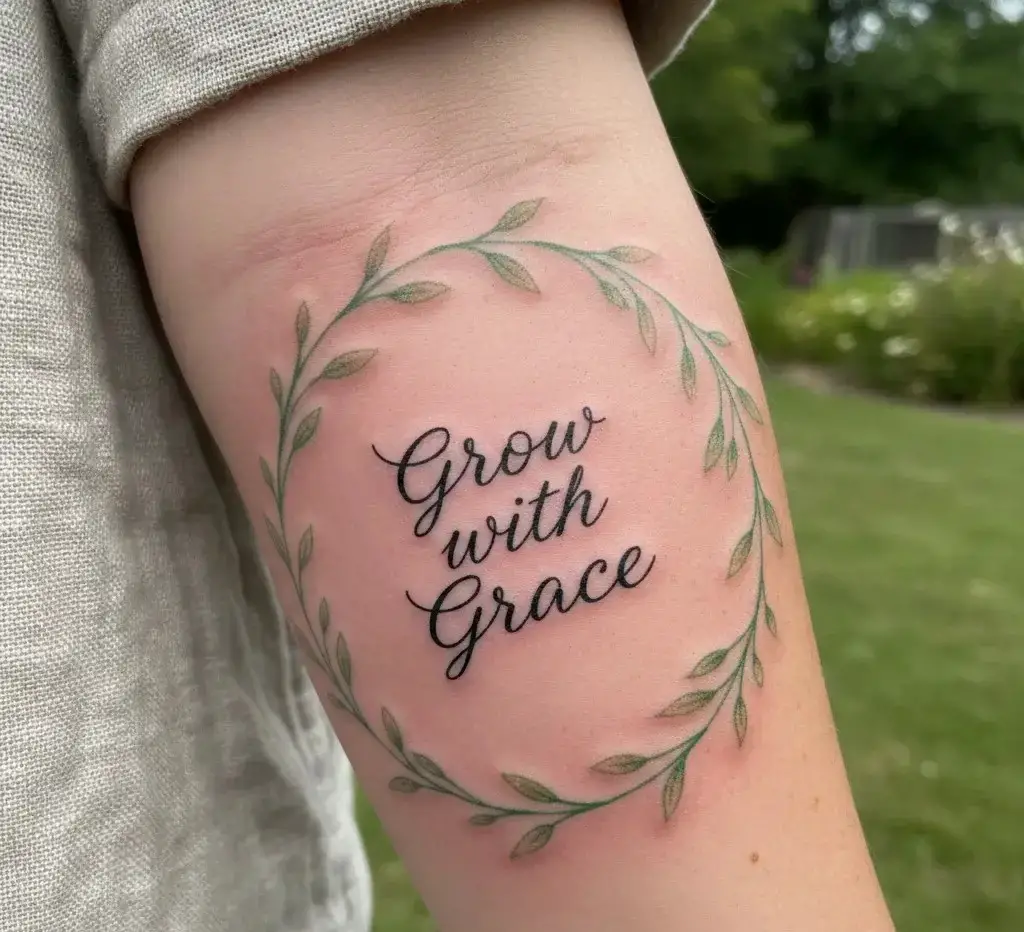 Delicate Vine Border With Script