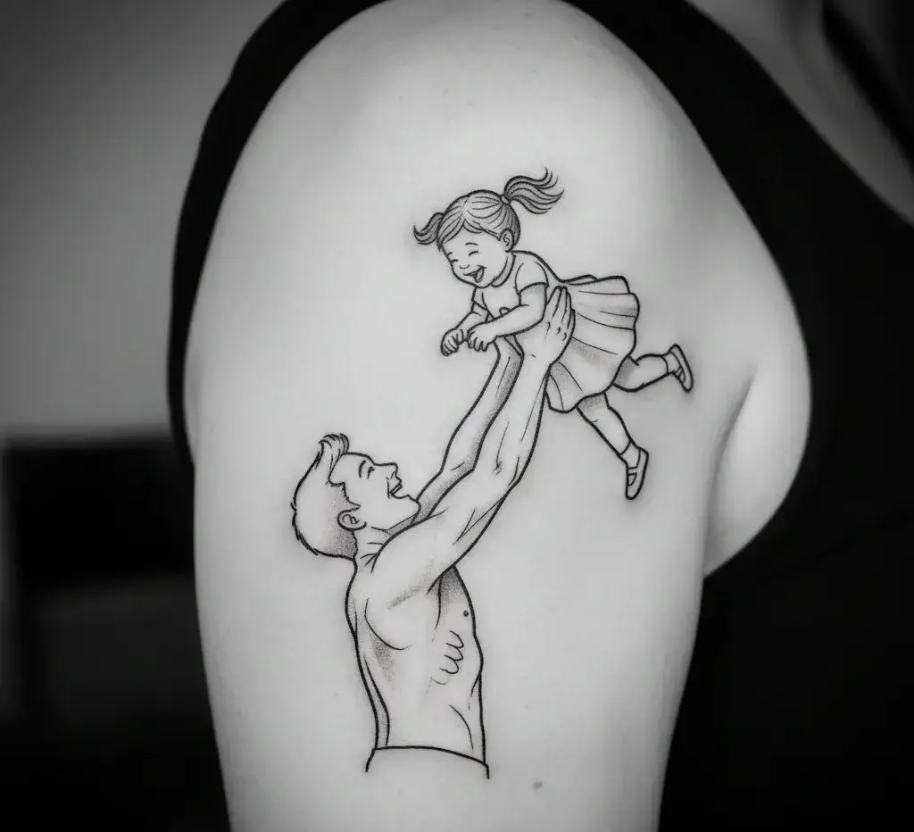 Father Lifting Daughter in the Air