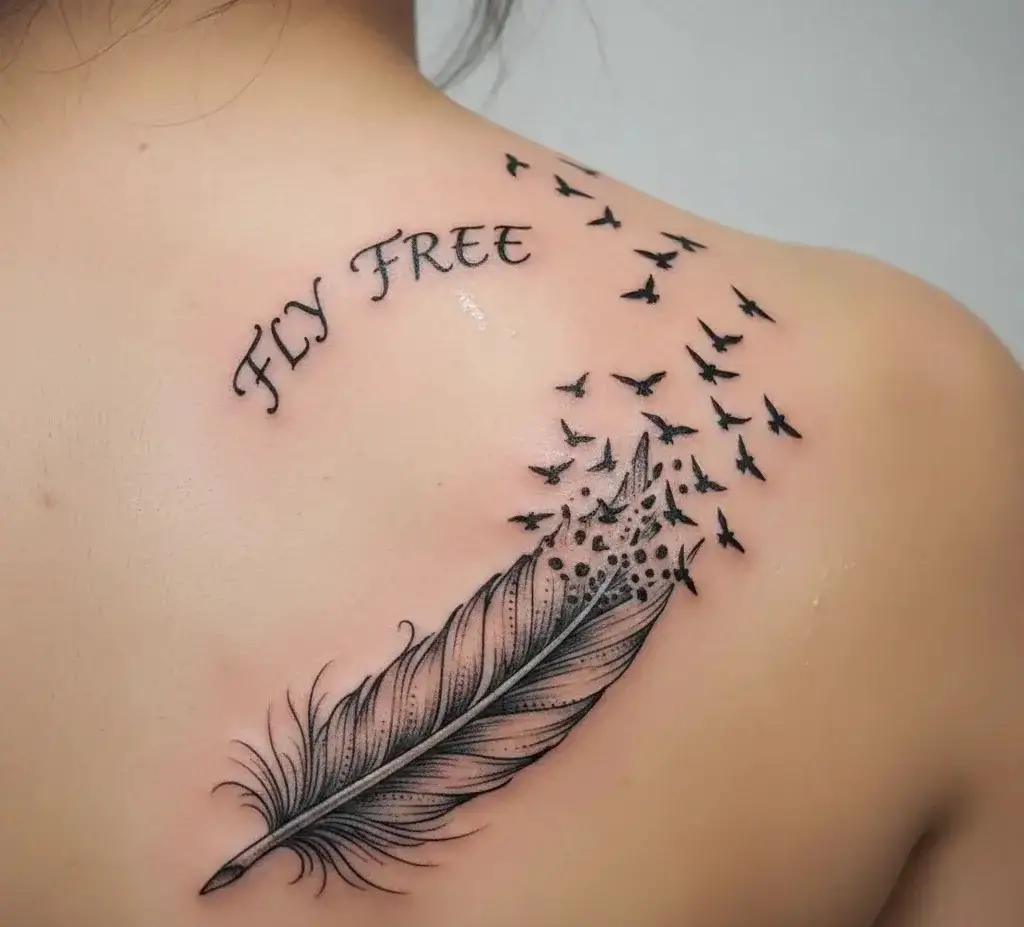 Feather Turning Into Birds With Quote