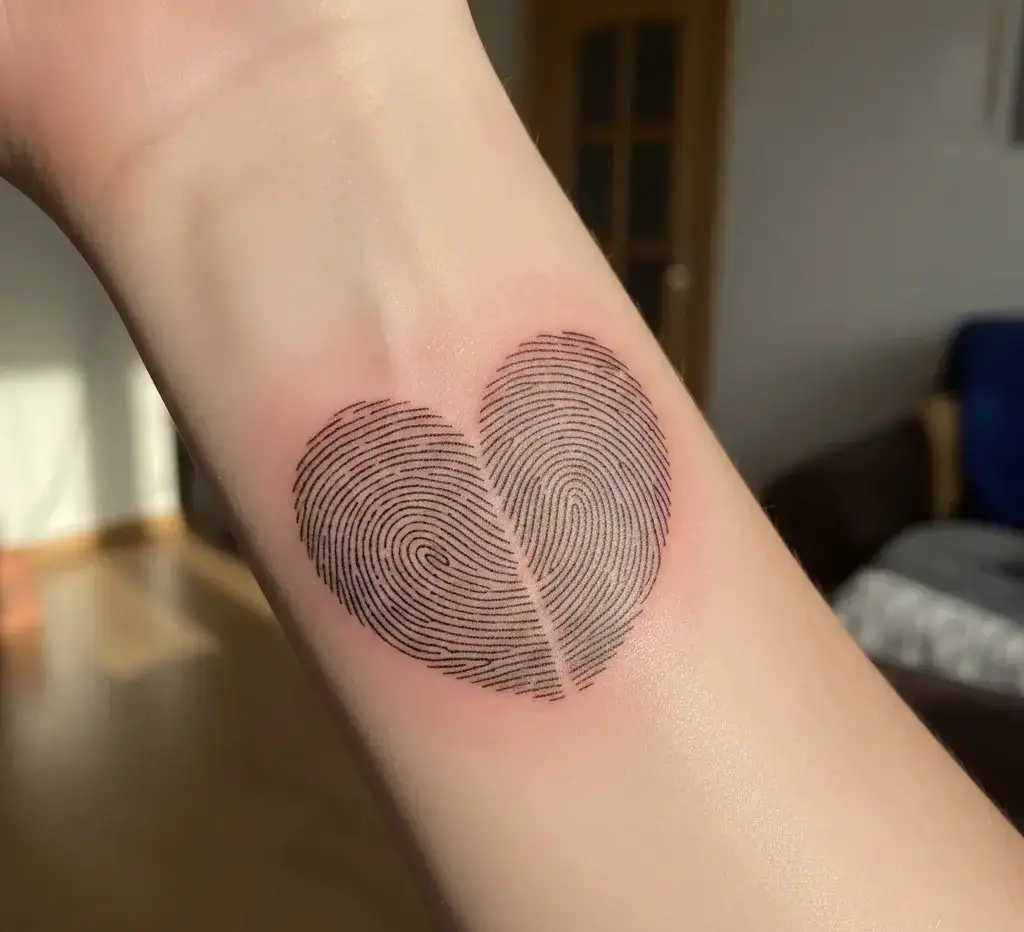 Fingerprint Heart Tattoos