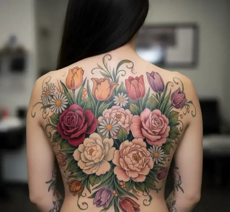 Flower Back Tattoo