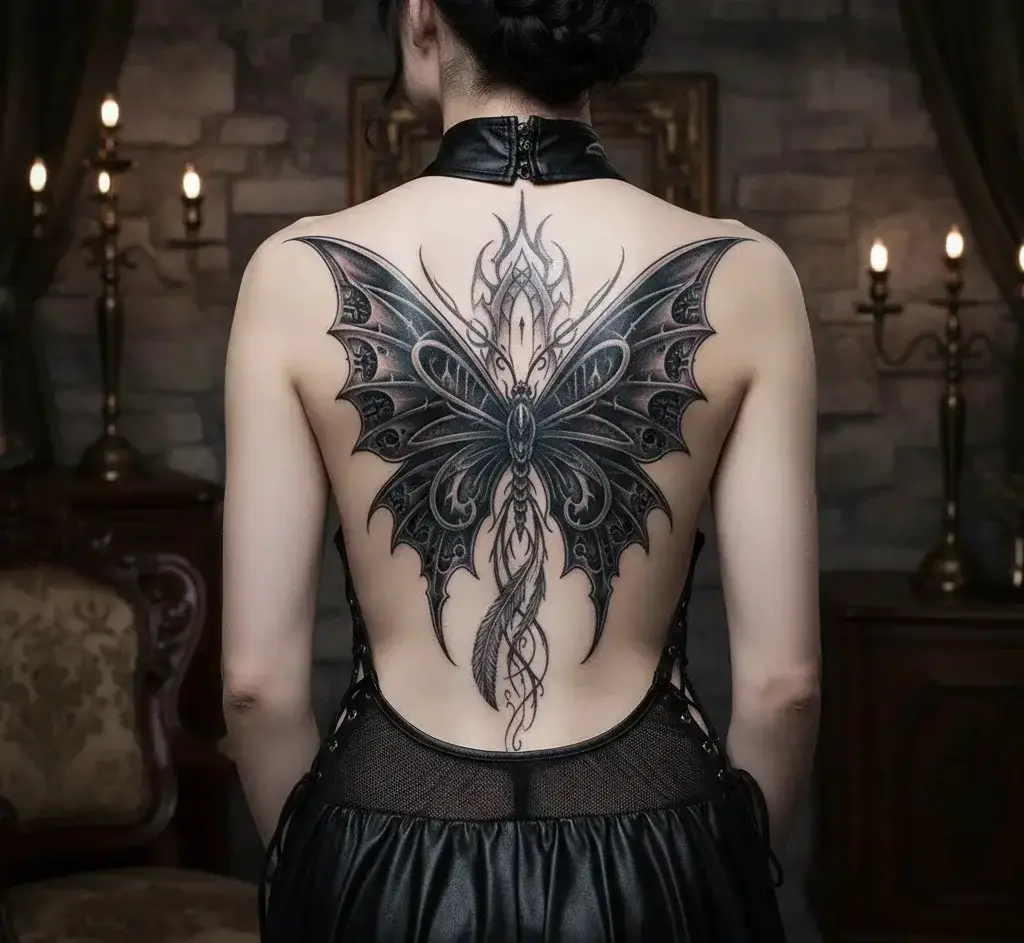 Gothic Butterfly Spine Art