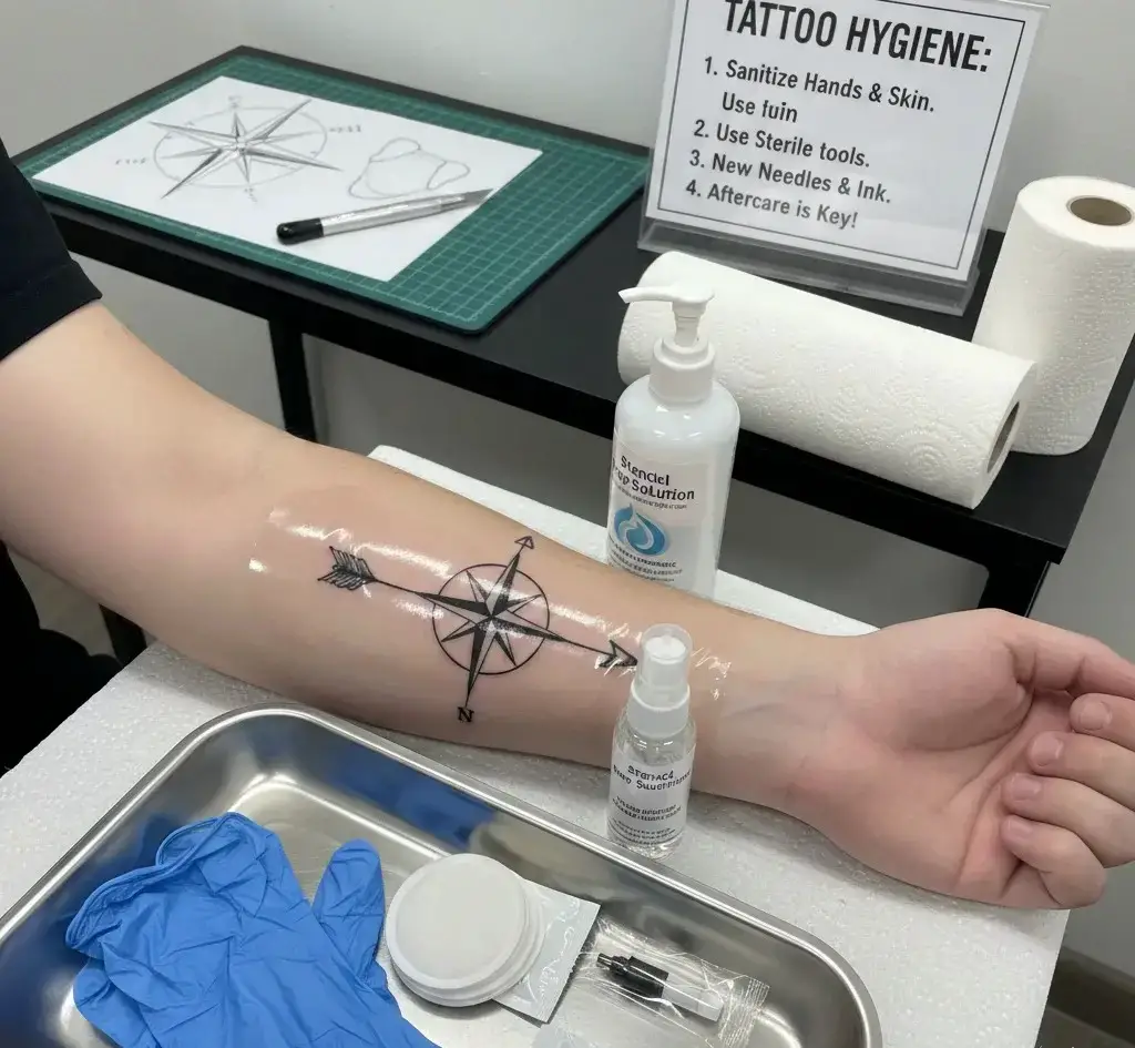 How Can You Prevent Infection When Using a Homemade Stencil for a Tattoo?