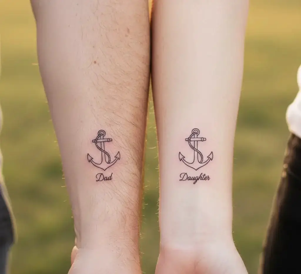 Matching Anchor Tattoos