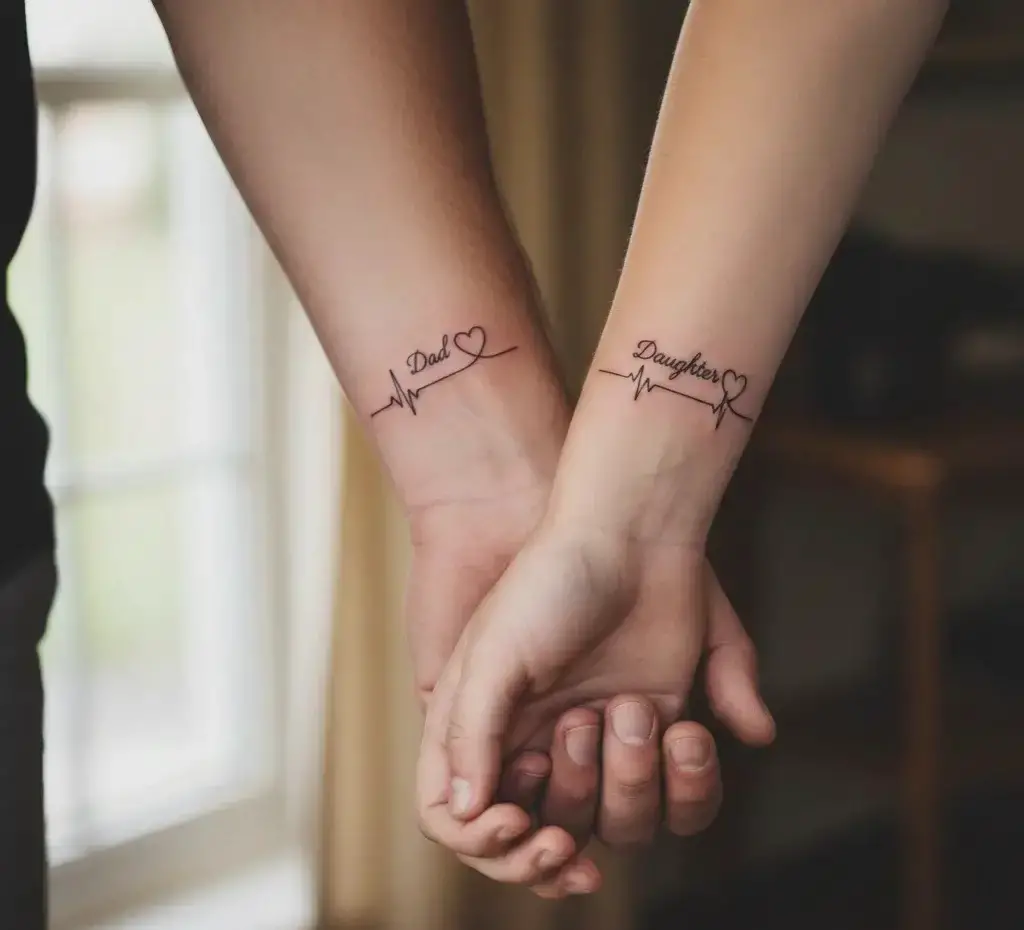 Matching Heartbeat Tattoos