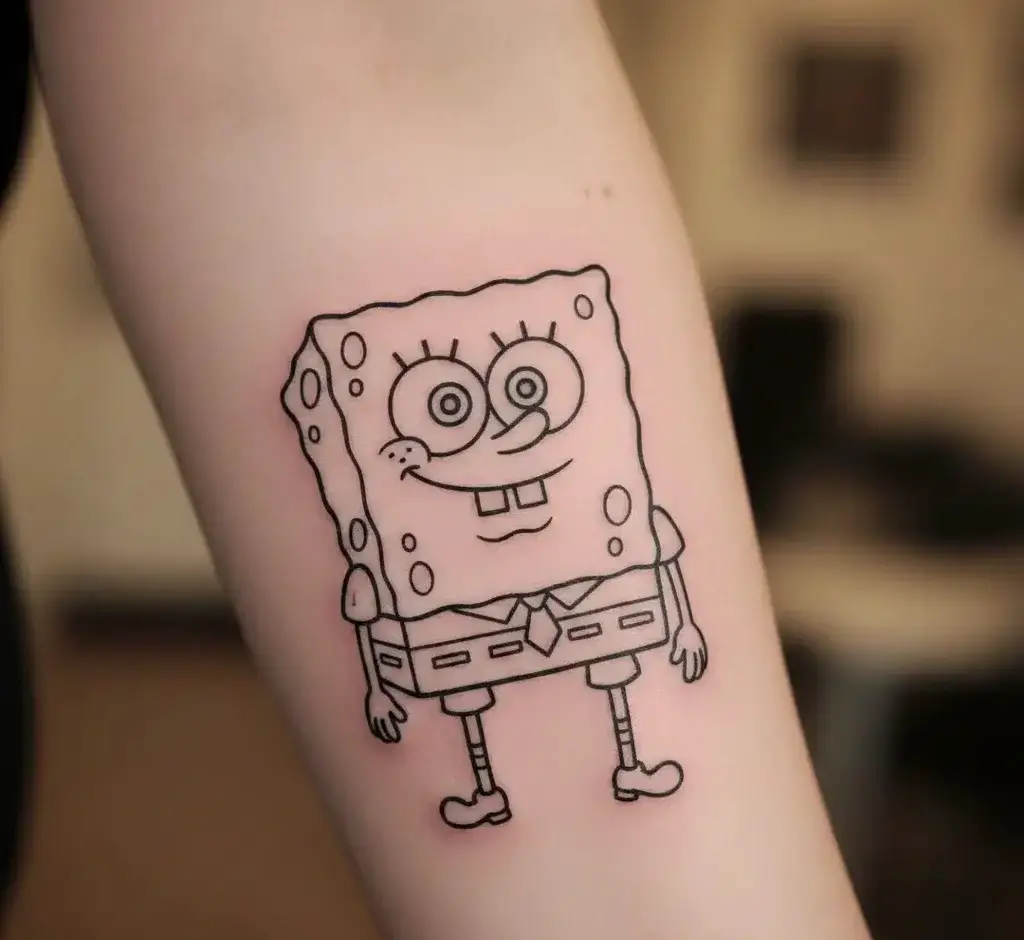 Minimalist SpongeBob Outline