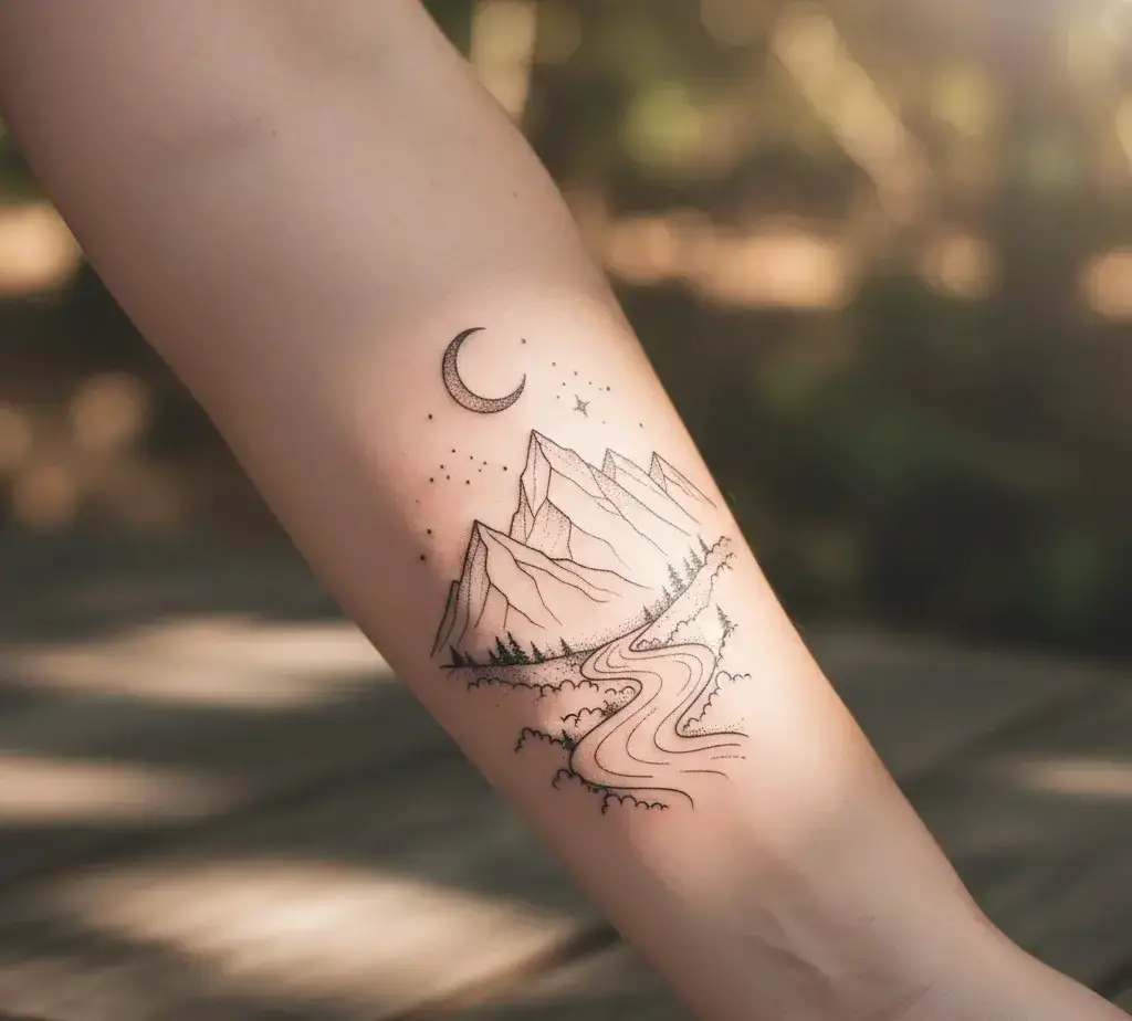 Mountain and River Scene