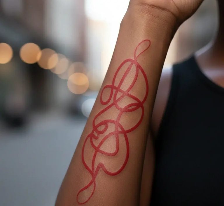 Red Tattoo On Black Women