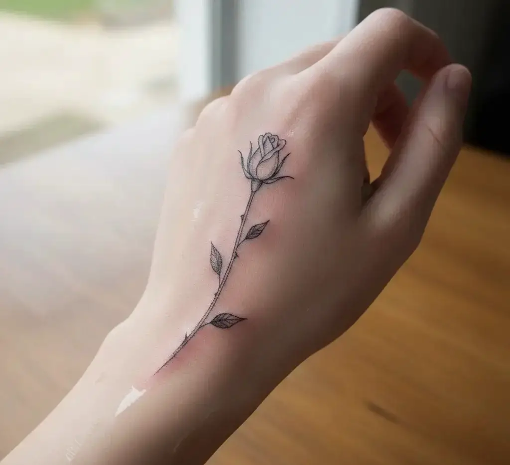 Rose Stem Tattoo