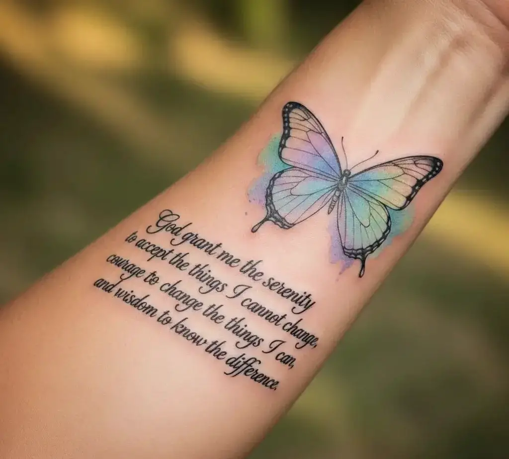 Serenity Prayer With Butterfly