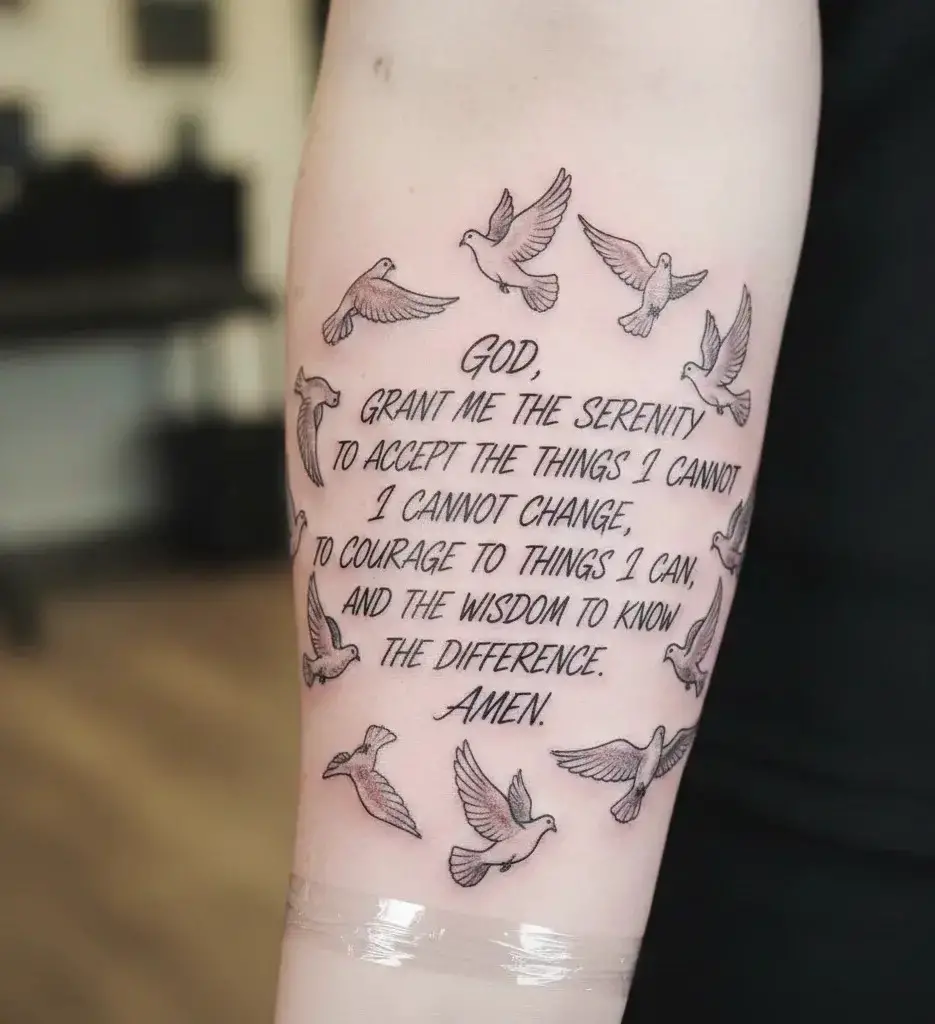 Serenity Prayer With Doves