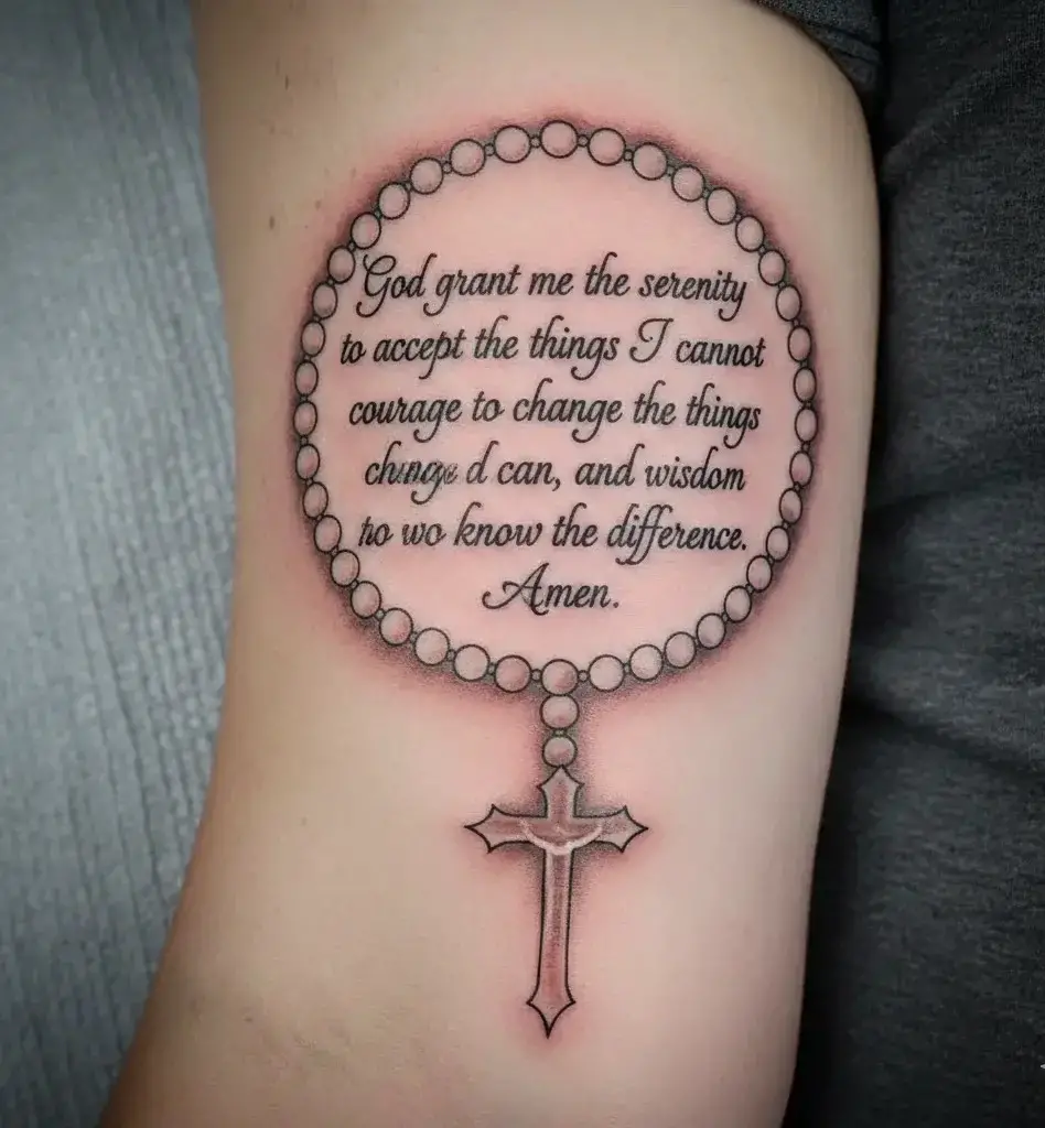 Serenity Prayer With Rosary Beads