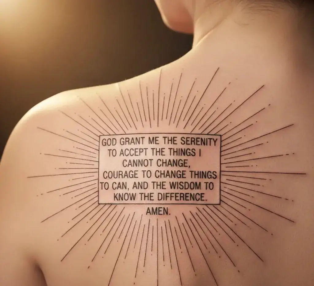 Serenity Prayer With Sun Rays