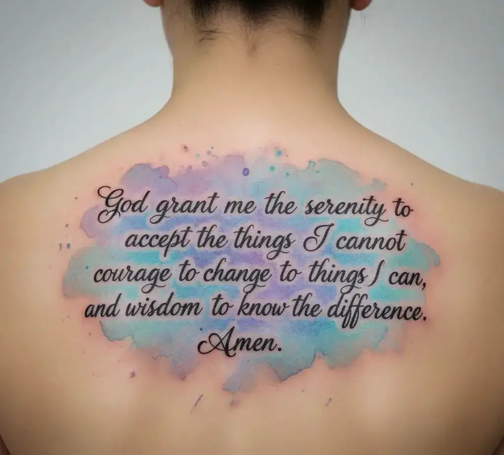 Serenity Prayer With Watercolor Background