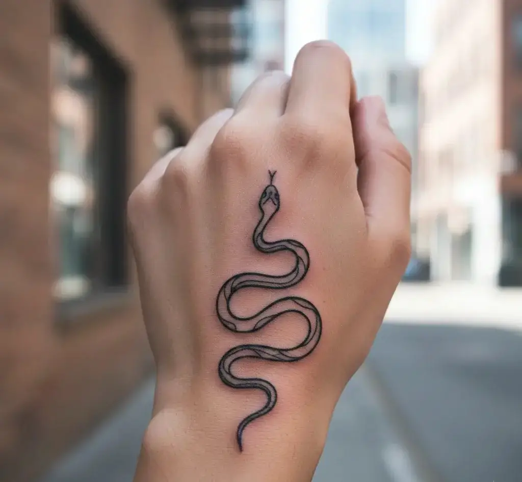 Snake Outline Tattoo