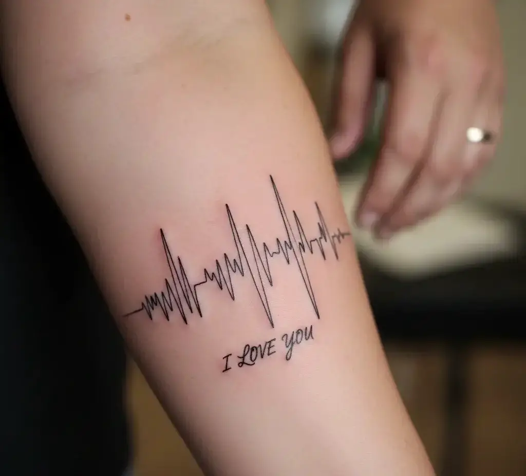 Soundwave Tattoo of “I Love You”
