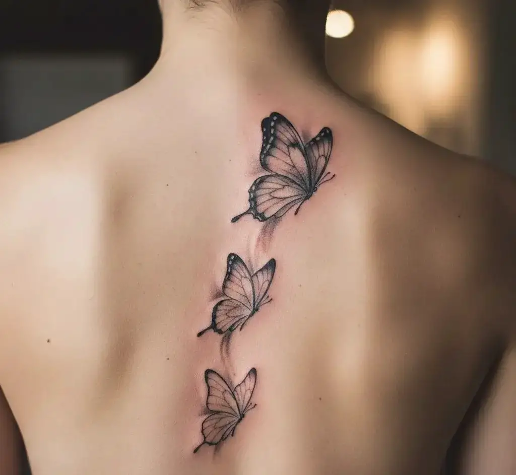 Three Butterflies in Motion