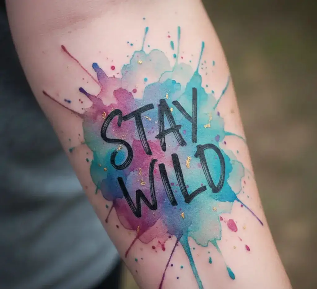 Watercolor Splash Behind Quote