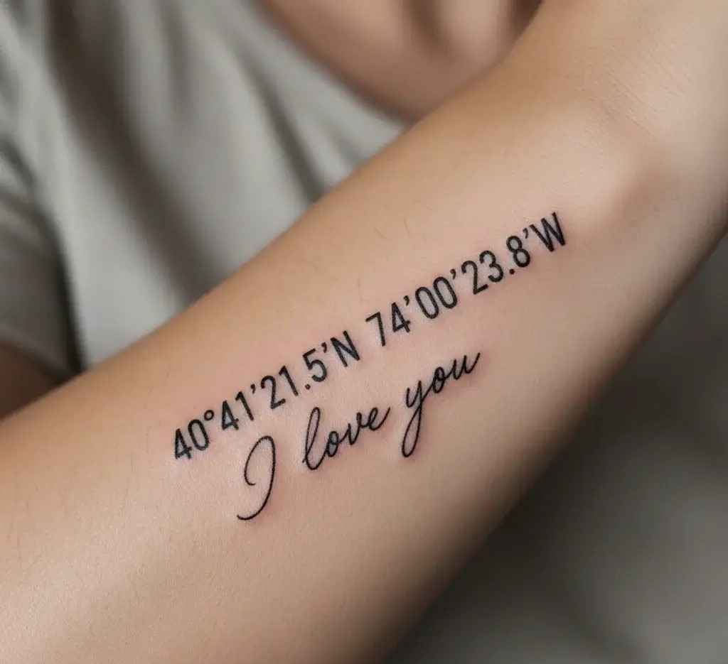 Coordinates with “I Love You”