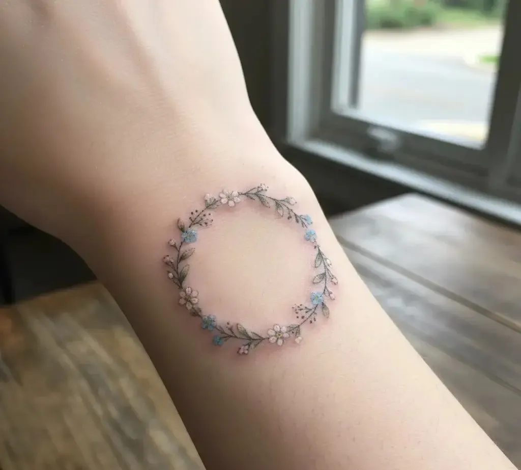 Flower Bracelet Wrist Tattoo