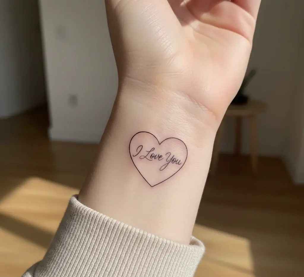 Heart Outline with “I Love You”