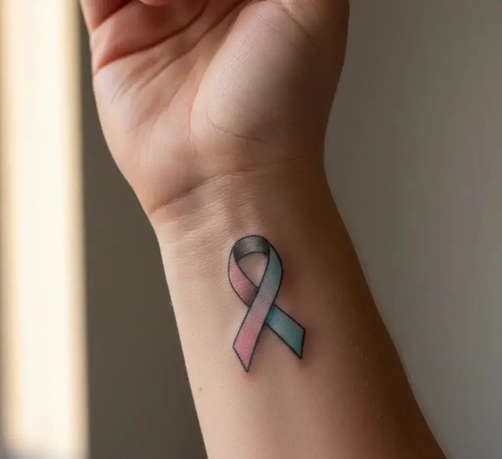 What Body Placement Works Best for a Pink and Blue Ribbon Tattoo?