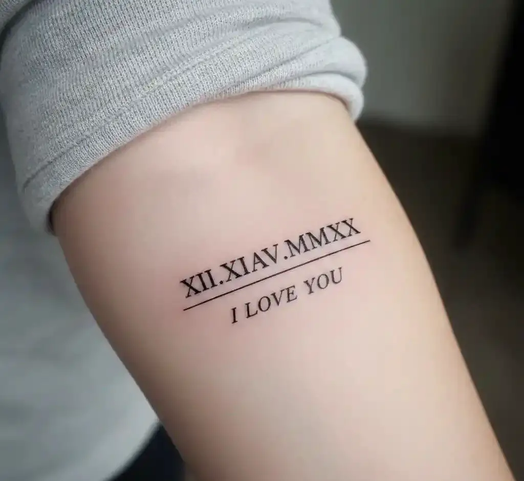 Roman Numerals with “I Love You”