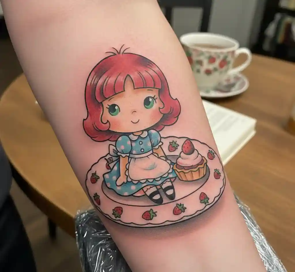 Strawberry Shortcake with Plate Tattoo