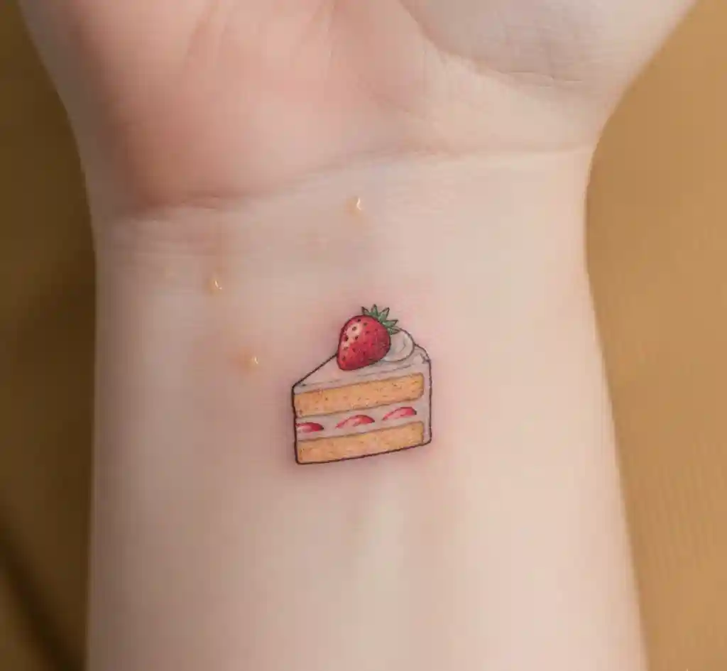 Tiny Strawberry Shortcake Tattoo