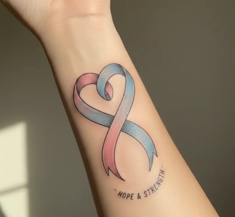 What Does A Pink And Blue Ribbon Tattoo Mean
