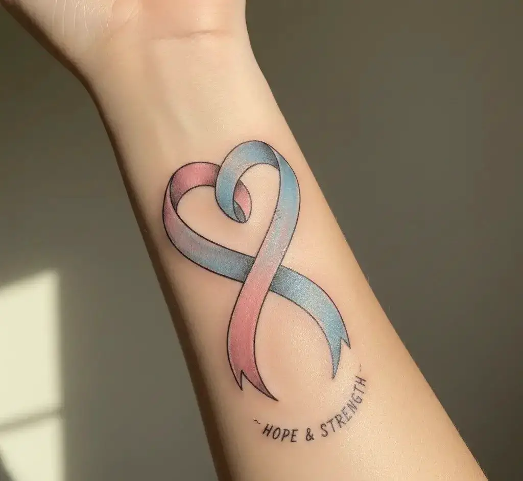What Does A Pink And Blue Ribbon Tattoo Mean